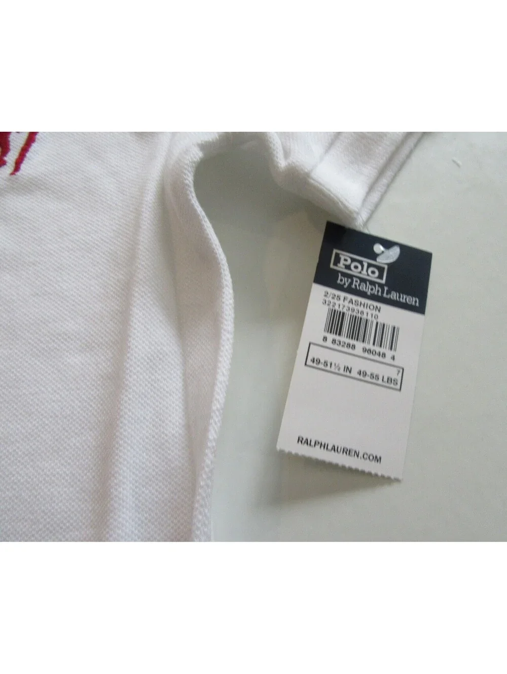 Polo Ralph Lauren Boys Big Pony w Indian Head Short Sleeve Shirt White Size 7